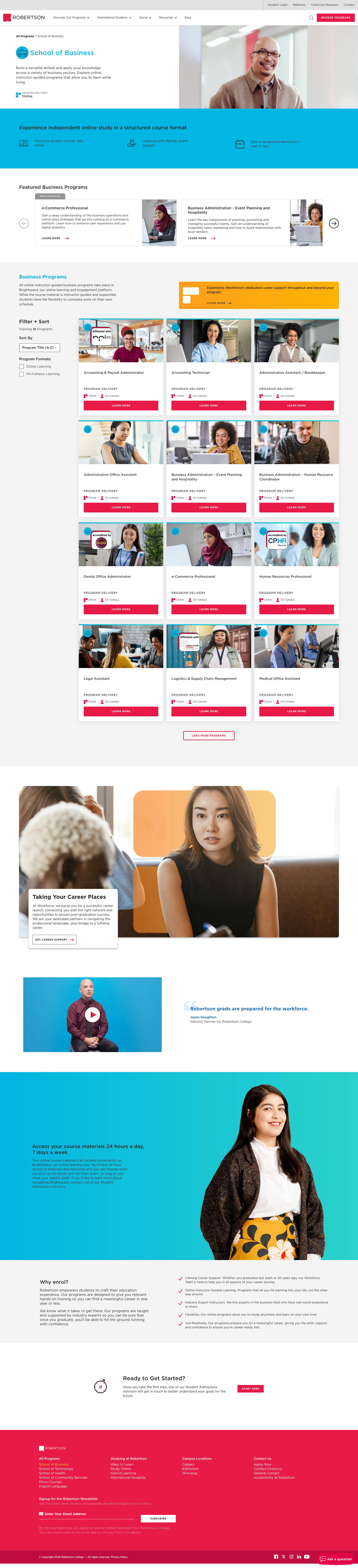 School of Business programs